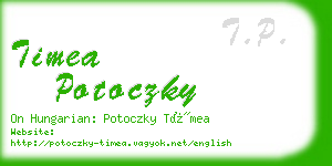 timea potoczky business card